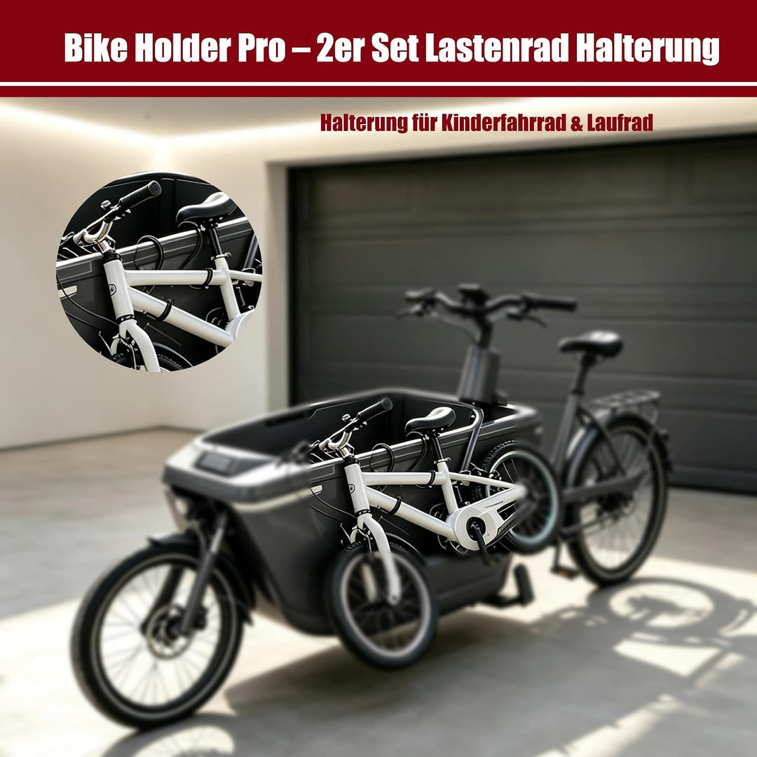 Bike Holder Pro - 2X Halterung für Kinderfahrrad &amp; Laufrad | Kinderfahrrad Halterung aus 304 Edelsta