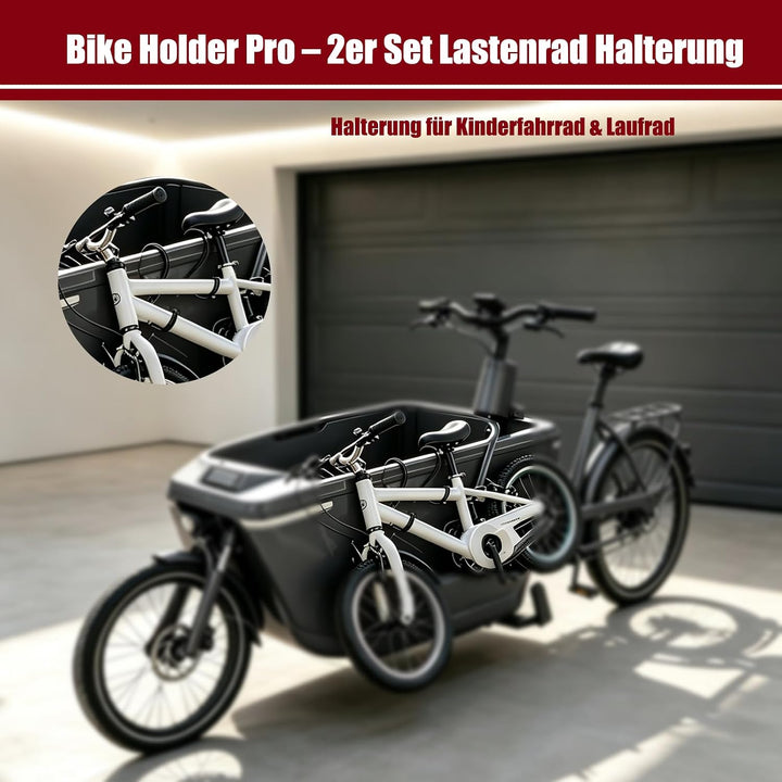 Bike Holder Pro - 2X Halterung für Kinderfahrrad &amp; Laufrad | Kinderfahrrad Halterung aus 304 Edelsta