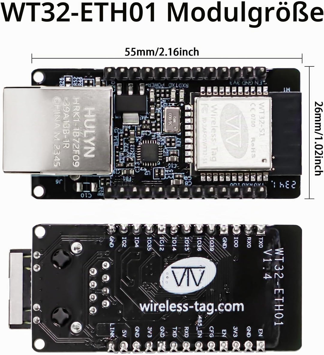 RUIZHI WT32-ETH01 Embedded Serial Port Networking mit ESP-32, MCU Modul ESP Drahtlos Modul mit WiFi