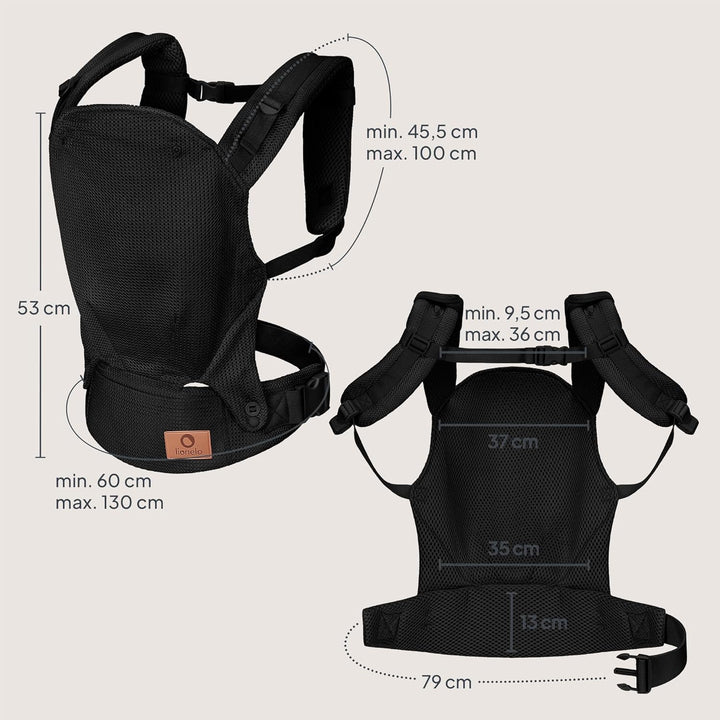 Lionelo Margareet Air Ergonomische Babytrage für Babys von 4 Monaten bis 20 kg, 3 Tragepositionen, a