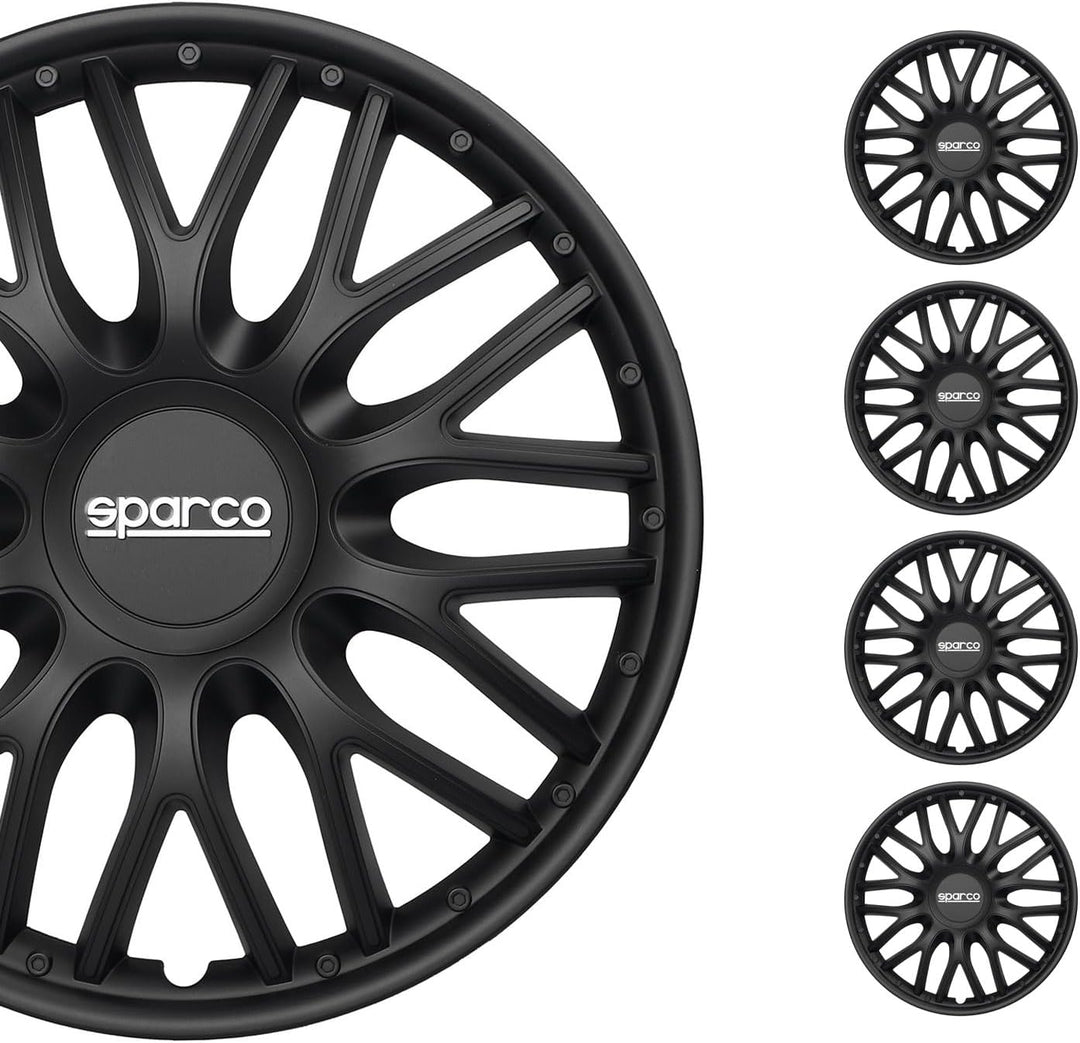 Sparco SPC1496BK Set Wheel Covers Roma 14-inch Black, Pulgadas ROMA 14 zoll SCHWARZ, ROMA 14 zoll SC
