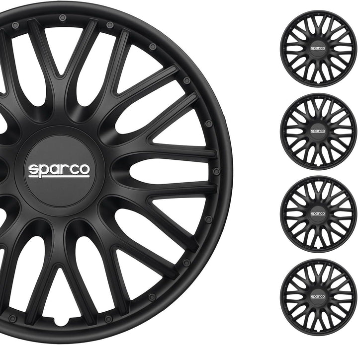 Sparco SPC1496BK Set Wheel Covers Roma 14-inch Black, Pulgadas ROMA 14 zoll SCHWARZ, ROMA 14 zoll SC