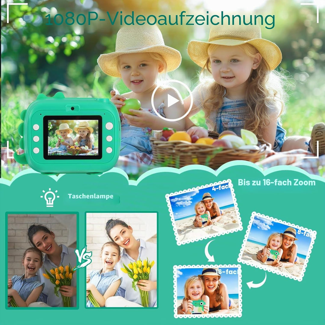 Sofortbildkamera Kinder, Kinderkamera Spielzeug mit HD Video für Kinder im Alter von 3-12, Weihnacht