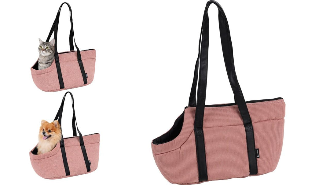Hundetasche - Tragetasche Alessia Rosa – 46x23x25cm – Polyester mit Rippcord – Öffnung Oben – heraus