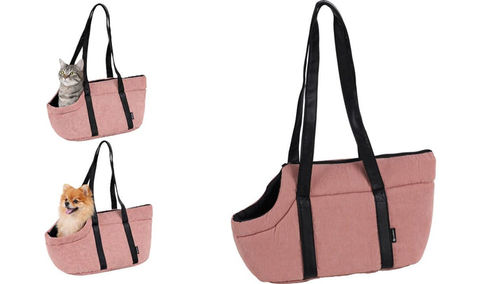 Hundetasche - Tragetasche Alessia Rosa – 46x23x25cm – Polyester mit Rippcord – Öffnung Oben – heraus