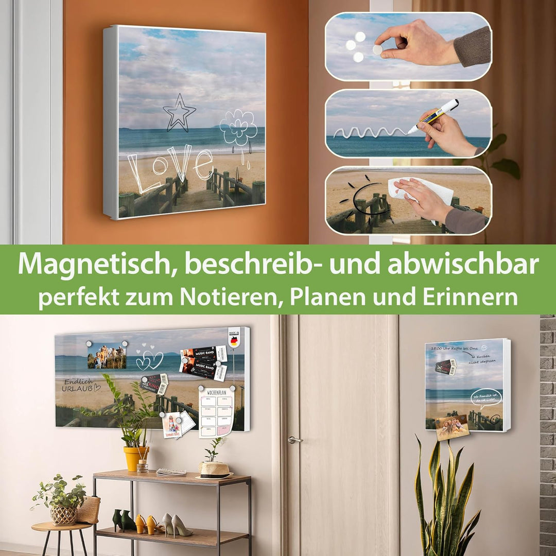 banjado Grosser Schlüsselkasten Metall - Schlüsselbox 30x30cm mit 32 Haken - Schlüsselkasten modern