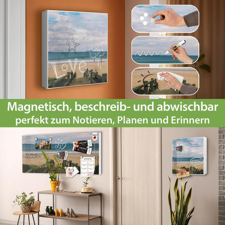 banjado Grosser Schlüsselkasten Metall - Schlüsselbox 30x30cm mit 32 Haken - Schlüsselkasten modern