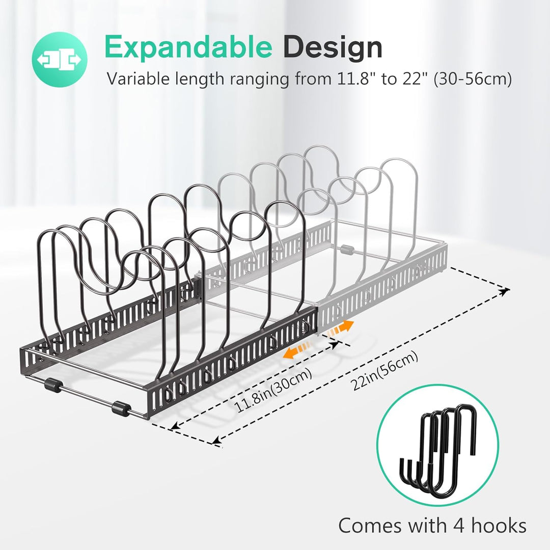 Puricon Deckel und Pfannenhalter Topfdeckelhalter Pfannen Aufbewahrung Topf Organizer Pan Rack für K