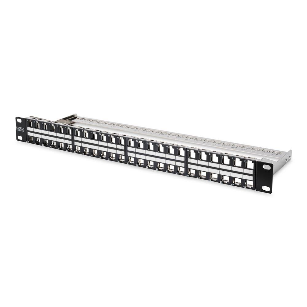 DIGITUS Patchpanel - Modular - Für Keystone-Module - 19-Zoll - 48-Port - Geschirmt - Rack-Montage 1H