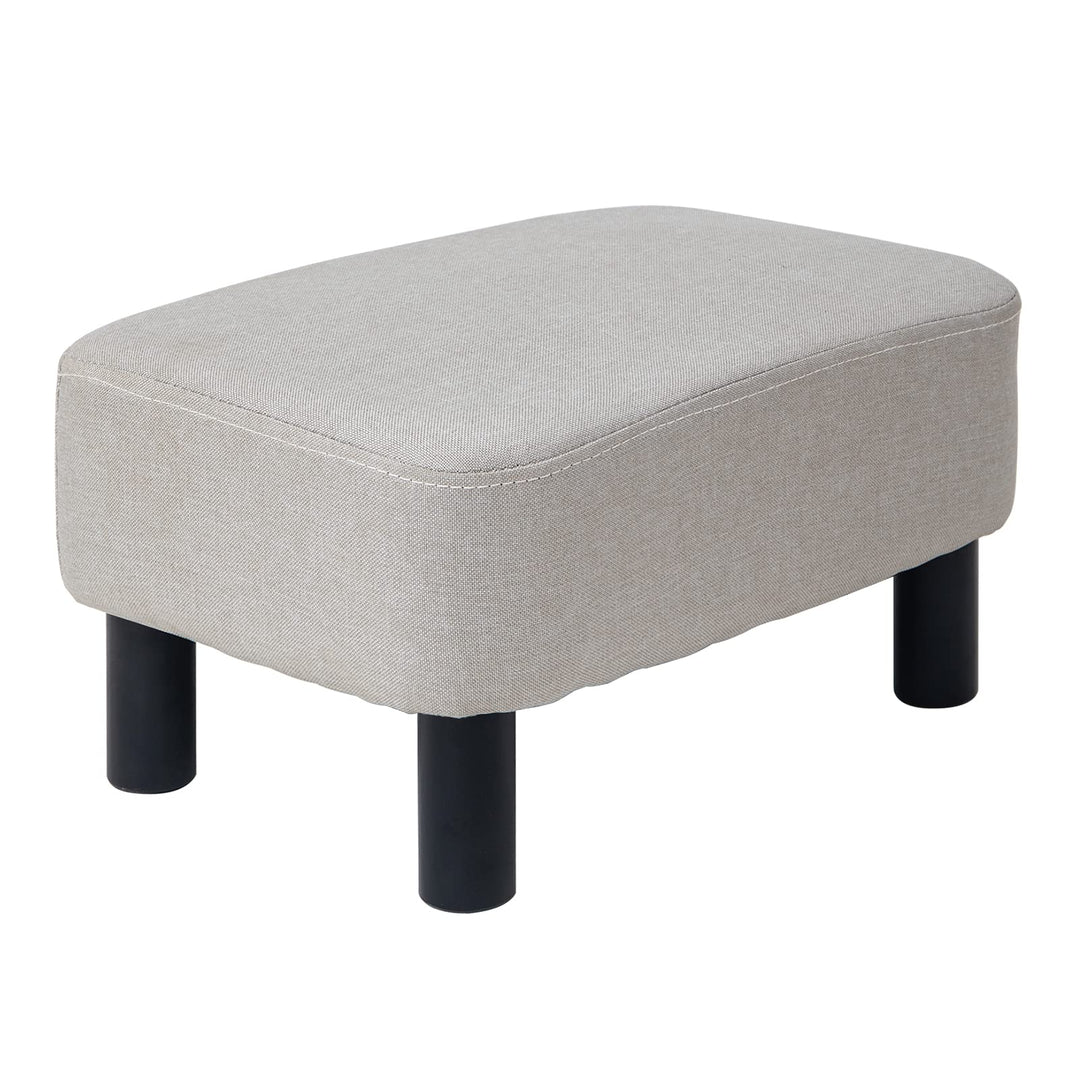 IBUYKE Hölzerner gepolsterter Fussschemel Osmanischer Hocker Hocker Niedriger Hocker Stoff Sofahocke