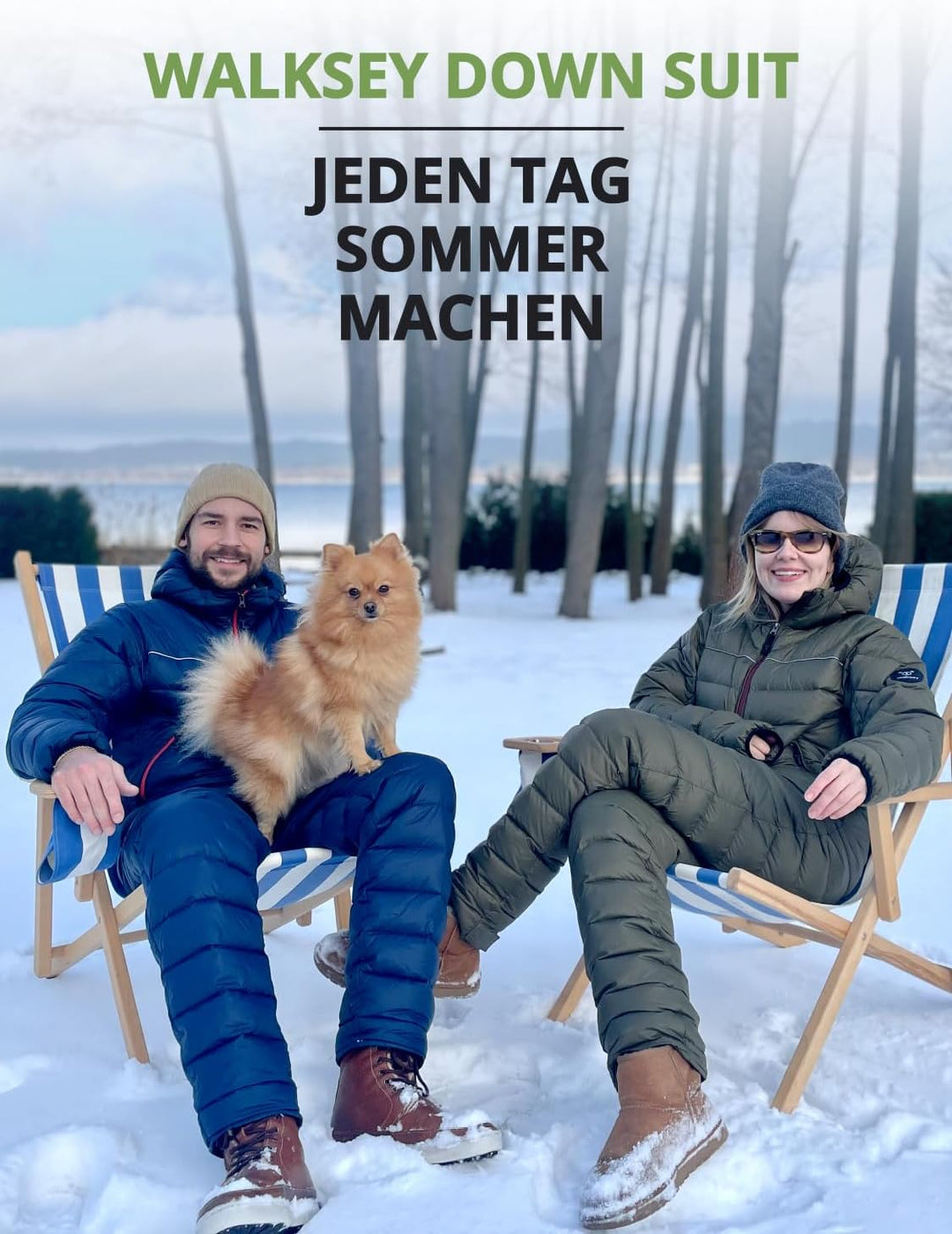 Walksey Down Suit, Der Daunen Outdoor Jumpsuit für Damen & Herren, Leicht Warm & Funktionell, Schwar