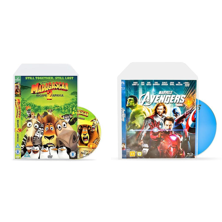 3L DVD Hüllen für DVD-Filme Aufbewahrung – Platz für Cover - 100 Stück &amp; Blu-Ray Hüllen für Blu Ray