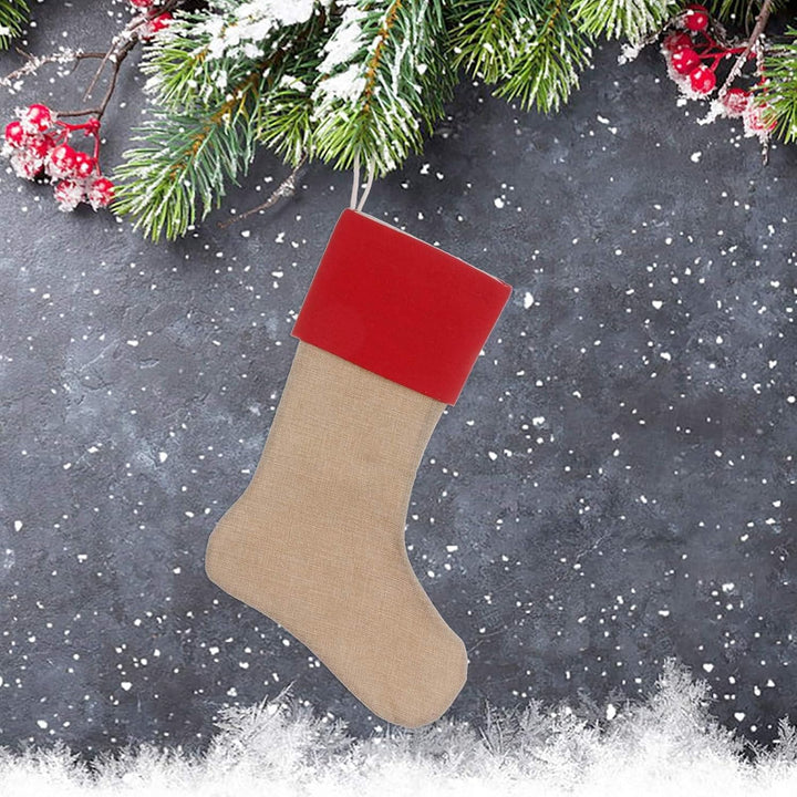 JiJiRuDU Sackleinen Weihnachtsstrumpf Weihnachten Socken Sackleinen Geshenkbeutel Weihnachtsdekorati