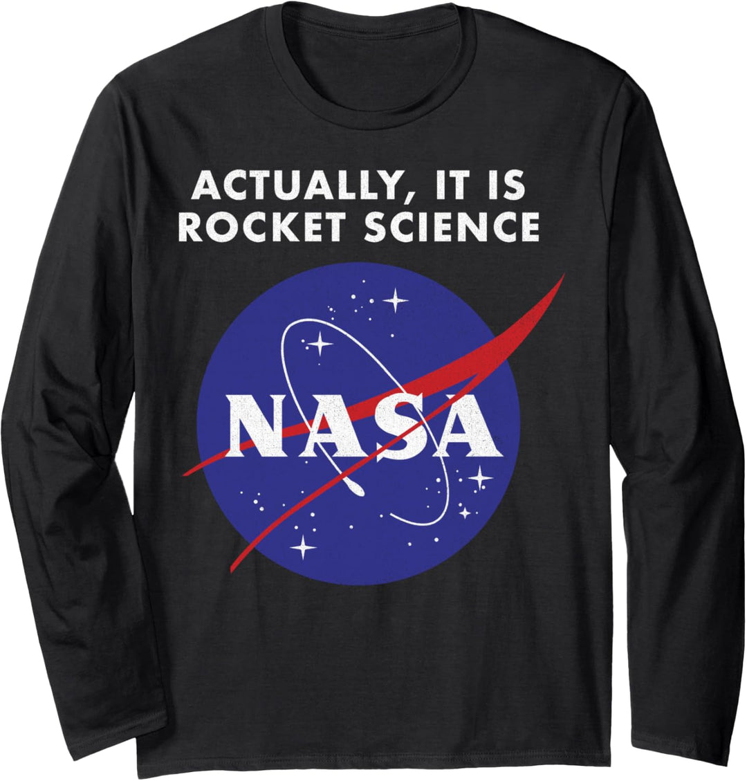 NASA Logo Actually It Is Rocket Science Text Langarmshirt