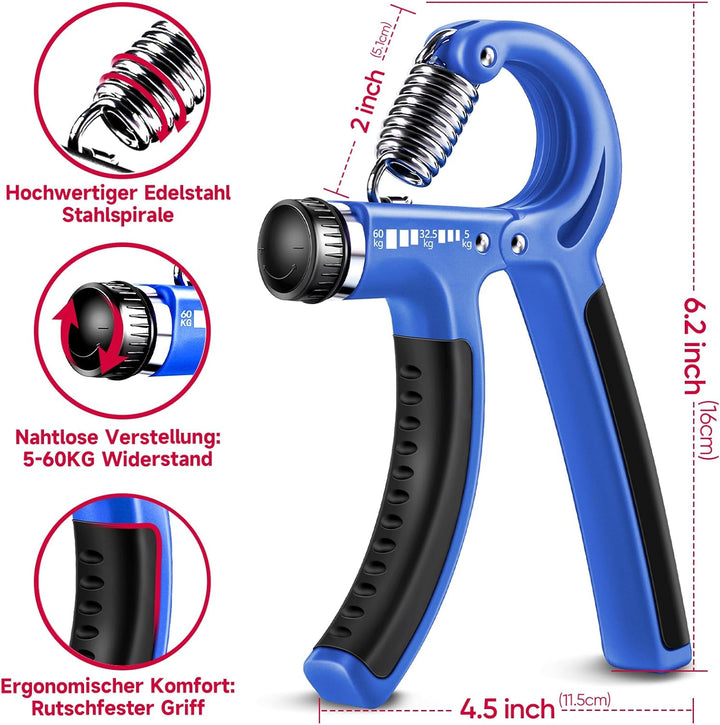 FitBeast Handtrainer Fingertrainer, Griffkraft Trainer Trainingsset - 5er-Pack, Verstellbarer Grip T