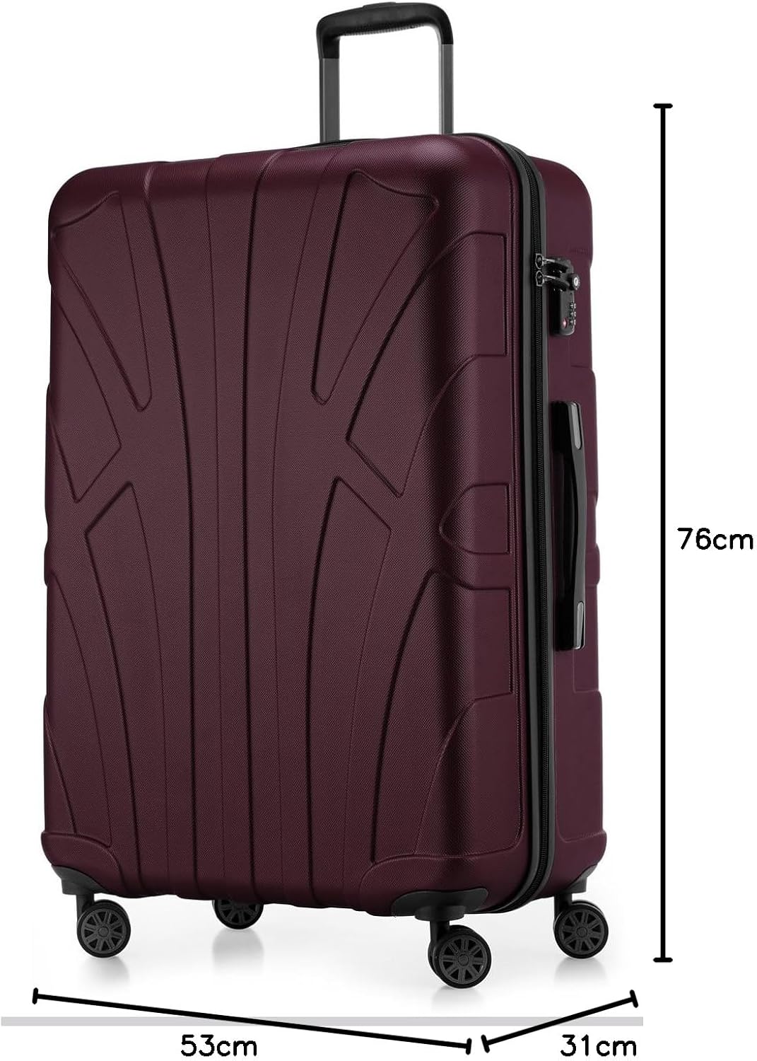 suitline - Grosser Hartschalen-Koffer Koffer Trolley Rollkoffer XL Reisekoffer, TSA, 76 cm, ca. 96-1
