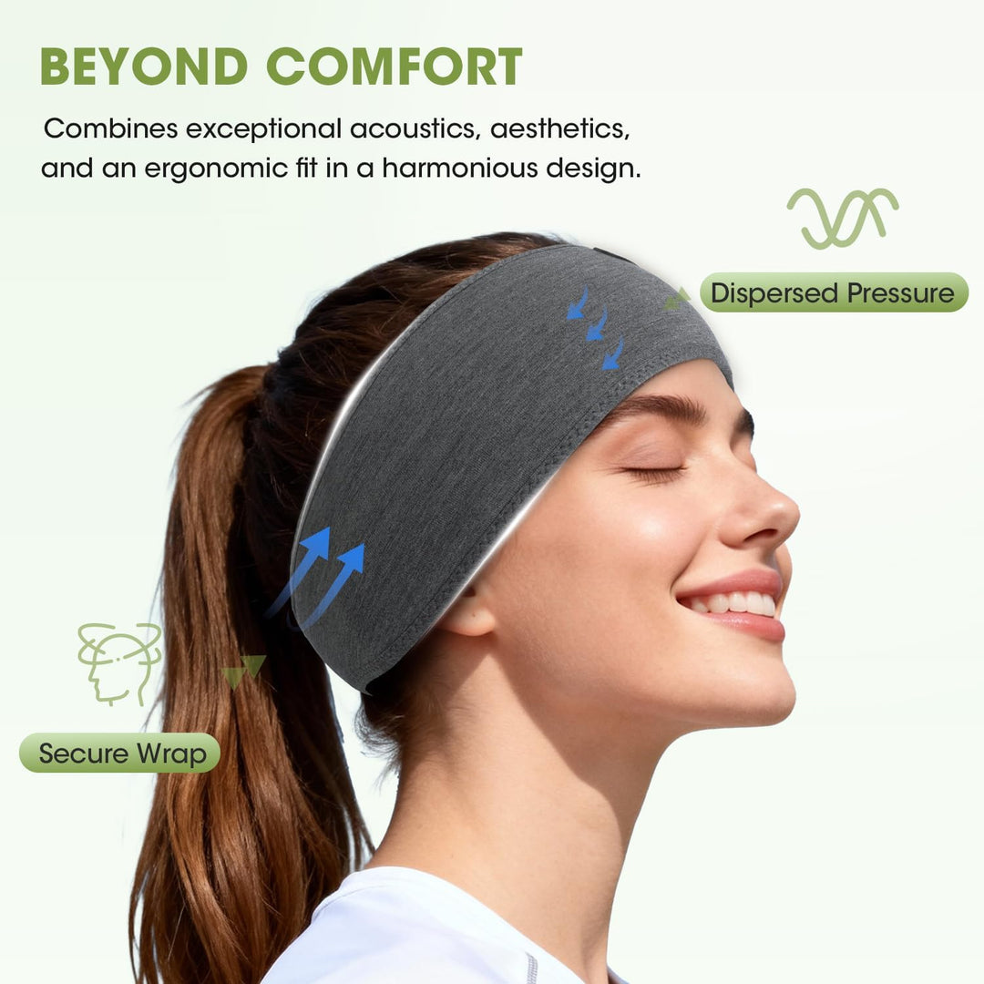 LC-dolida Schlafkopfhörer Bluetooth Kopfhörer Stirnband,Ultraweiche Bettkopfhörer Schlaf Stirnband a