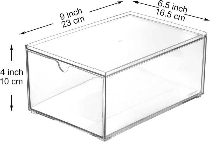 Youngever 2er-Pack Organizer Schubladenbox, 23 cm x 16,5 cm x 10 cm stapelbarer Make-up Organizer, S