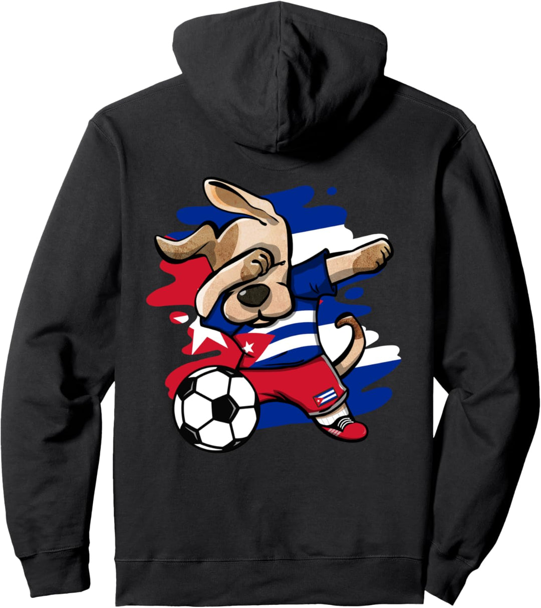 Dabbing Hund Kuba Fussball Mannschaft Kubanische Flagge Sport Pullover Hoodie