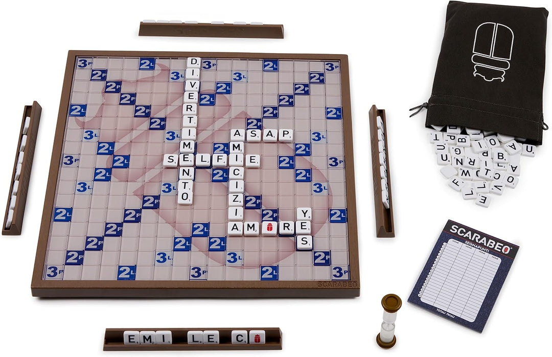 Scarabeo 60th Anniversary Premium Edition by Editrice Giochi Rotating Scrabble Board Game | Word Gam