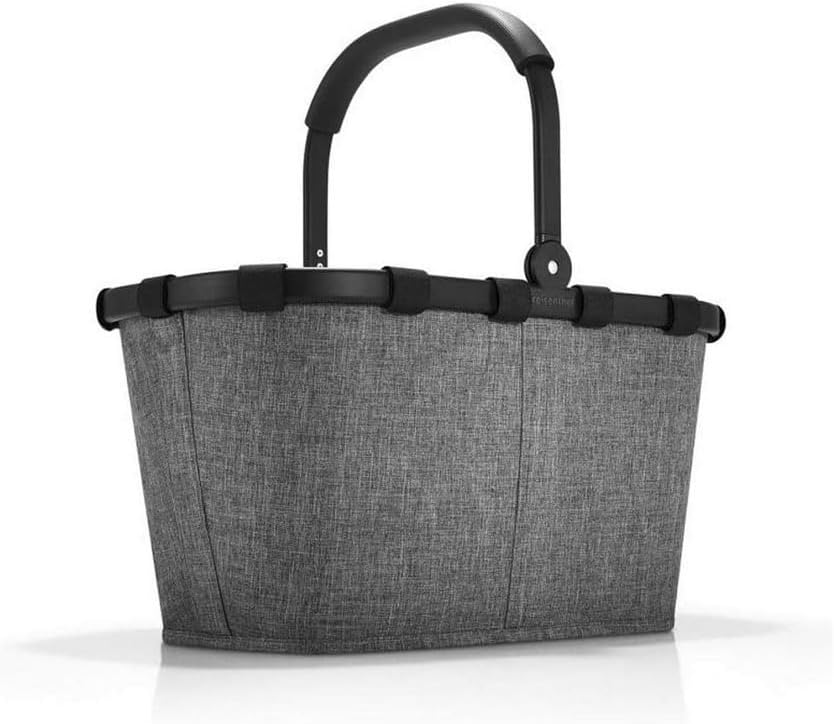 reisenthel carrybag Frame Twist Silver + Cover Black - Einkaufskorb mit Cover und praktischer Innent