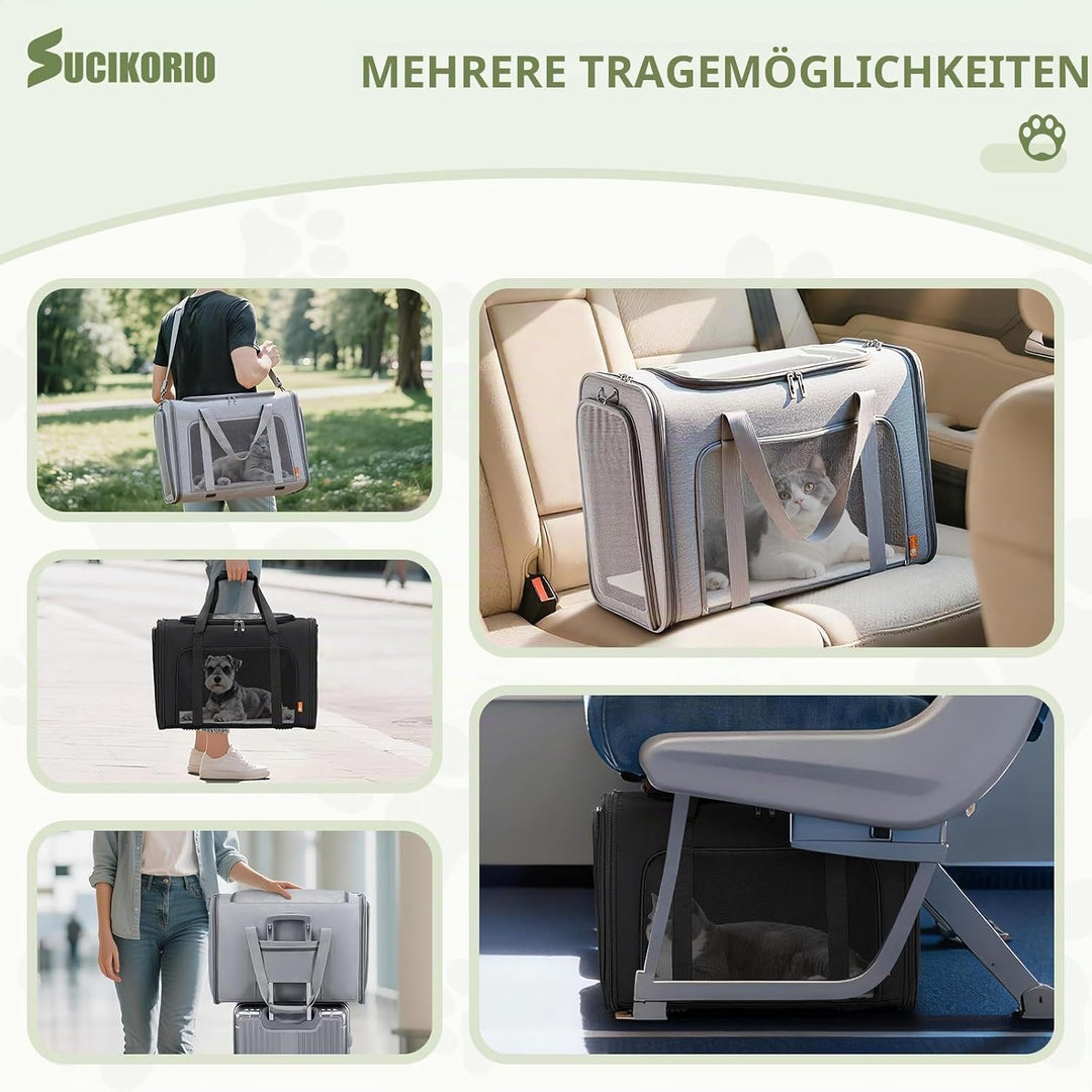Hundetasche Flugzeug 55x40x23 Eurowings Lufthansa, Faltbare Hundetragetasche mit Faltbar Reisenapf N