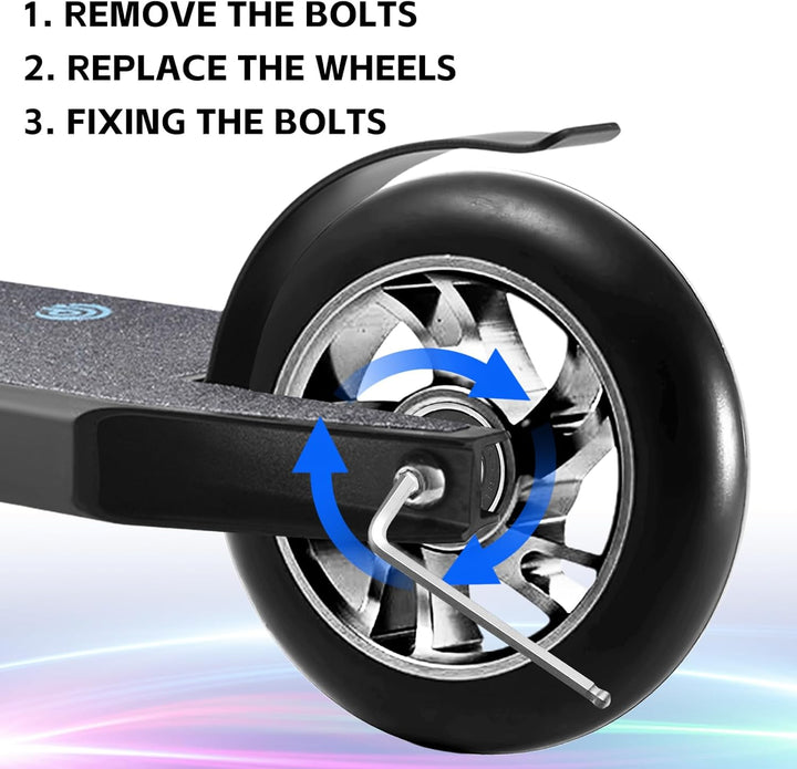 Scooter Rollen,2 Stück 120MM Scooter Inliner Räder mit ABEC-9 Kugellager,Scooter Ersatzräder für Rob