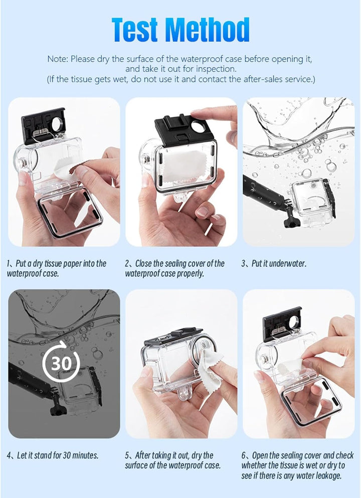 LICHIFIT Wasserdichtes Gehäuse für DJI Action 5 PRO / 4/3 Sportkamera, Tauchkoffer, Unterwasser-Schu