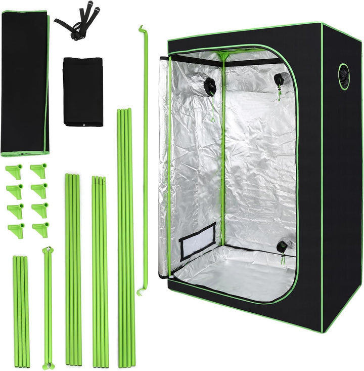 Growzelt 120 * 60 * 180cm Growschrank Lichtdicht und Wasserdicht Homegrowing Gewächshaus für Pflanze