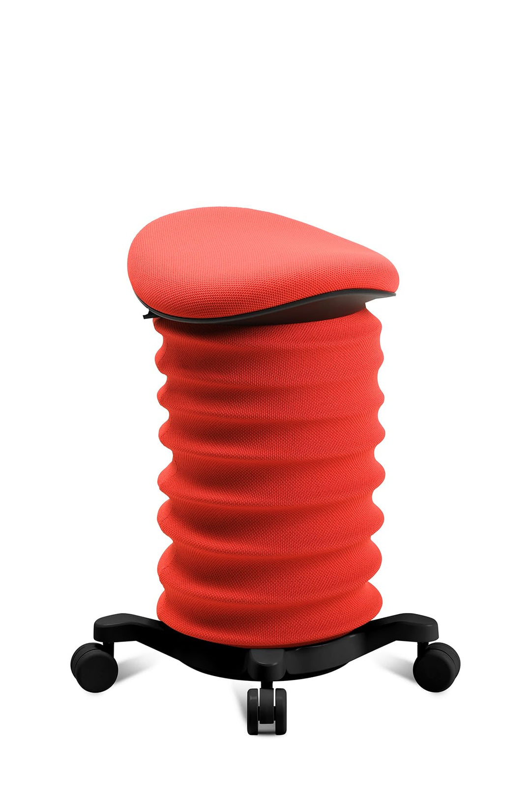 TOPSTAR Sitness 4D mit Rollen - AGR-Zertifiziert Dynamischer Sitzhocker schwarz - coralrot, ergonomi