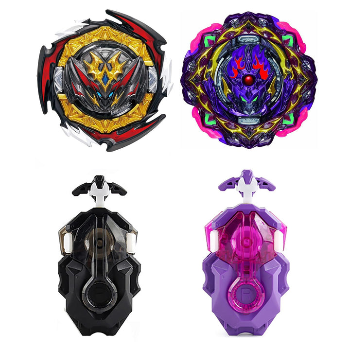 Gyros Turbo Set, 4D Metall Fusion Kampf Kreisel, Mit Battling Top Launcher, Geschenk-Sets,(B-180+B-2