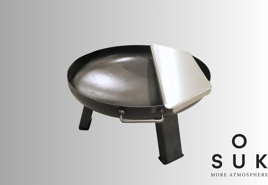 Feuerplatte Plancha Feuerplatte aus Edelstahl 4mm, Grillplatte passend für Feuertonne 60 cm (Lieferu