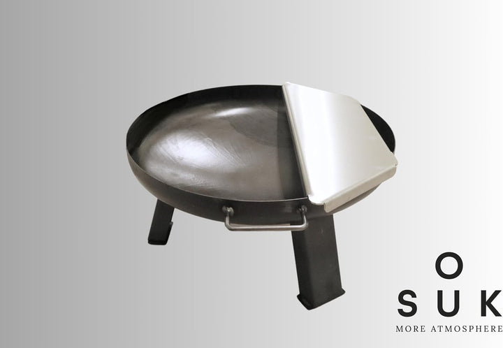 Feuerplatte Plancha Feuerplatte aus Edelstahl 4mm, Grillplatte passend für Feuertonne 60 cm (Lieferu
