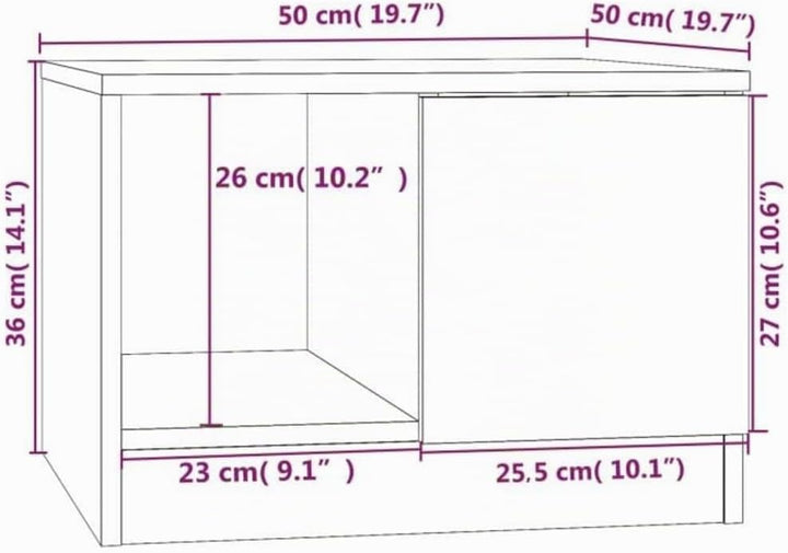 vidaXL Couchtisch mit 2 Fächern Beistelltisch Wohnzimmertisch Kaffeetisch Sofatisch Teetisch Tisch W