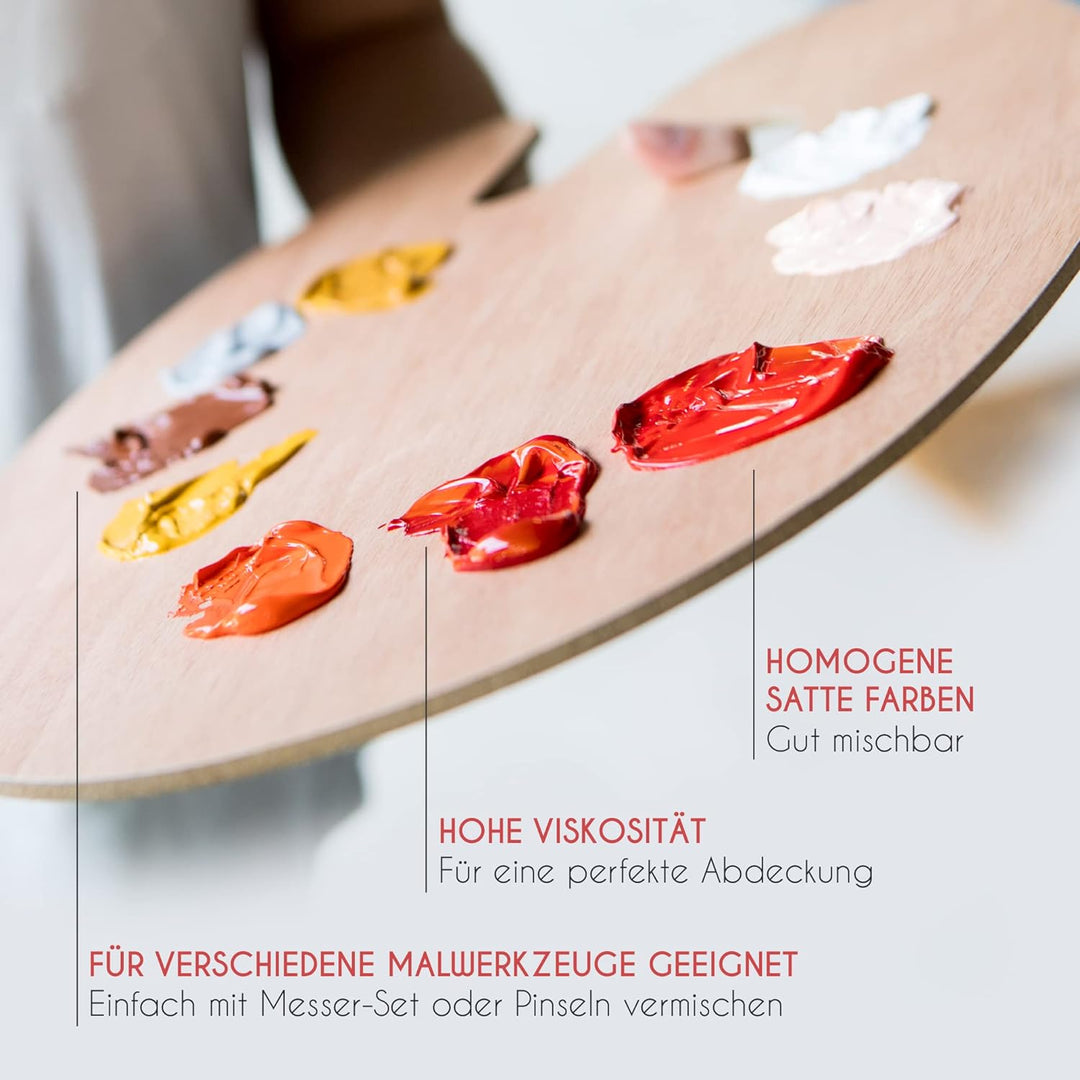 Zenacolor - Set mit 24 Acrylfarben - 24 Tuben 120ml, 24 Farbtöne, Farbe für Holz, Leinwände, Bastler