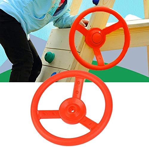Dilwe Swingset Lenkrad, Kunststoff Outdoor Kids Lenkrad Befestigung Spielplatz Schaukel Set rot, rot
