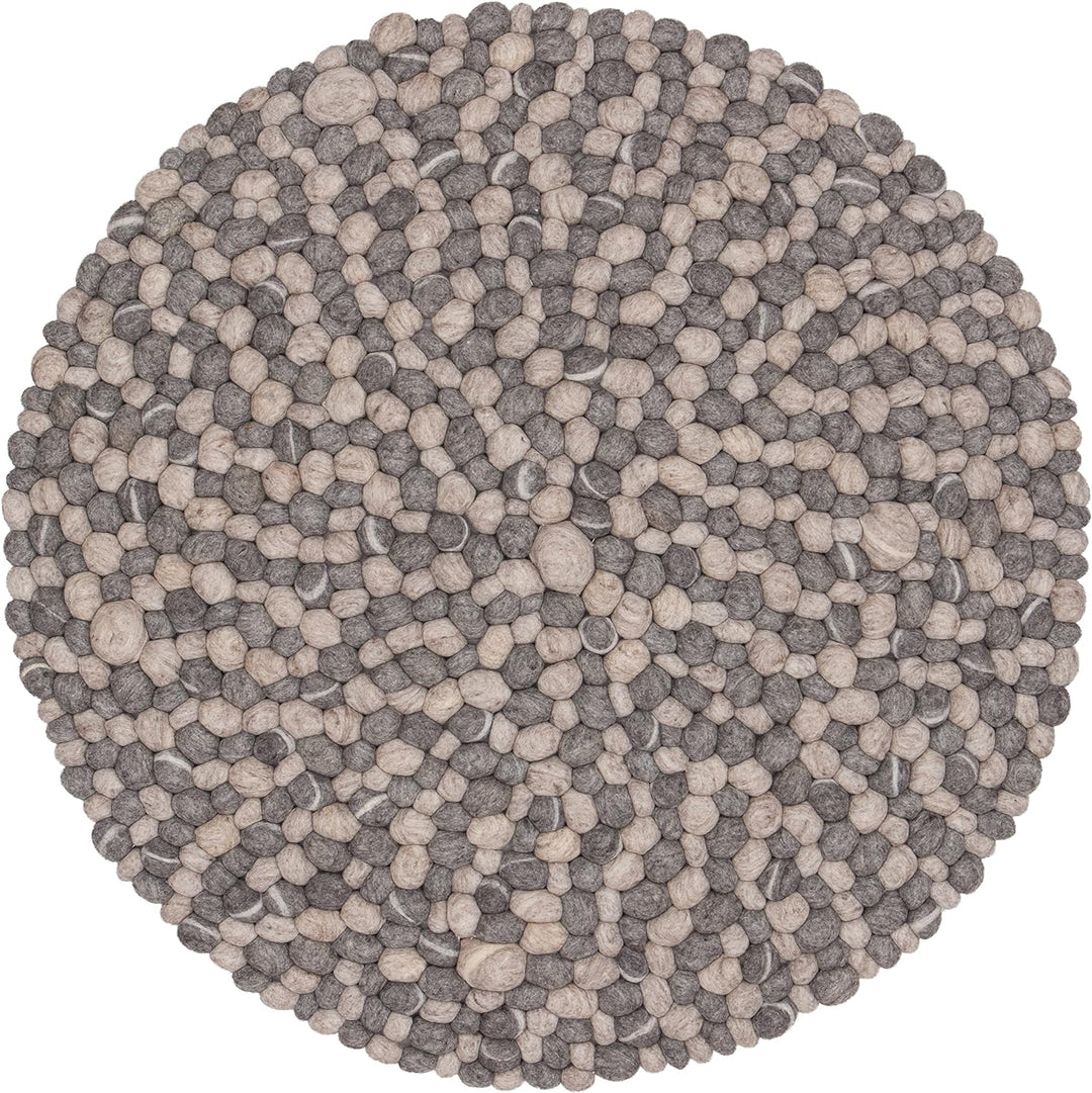 myfelt Filzkugelteppich Ernie - Ø 70 cm, ideal für Schlaf-, Wohn-, Kinderzimmer, Flur & Bad Skandina
