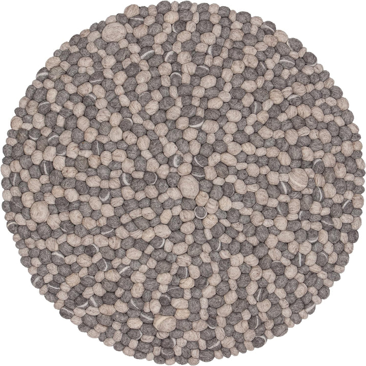 myfelt Filzkugelteppich Ernie - Ø 70 cm, ideal für Schlaf-, Wohn-, Kinderzimmer, Flur & Bad Skandina