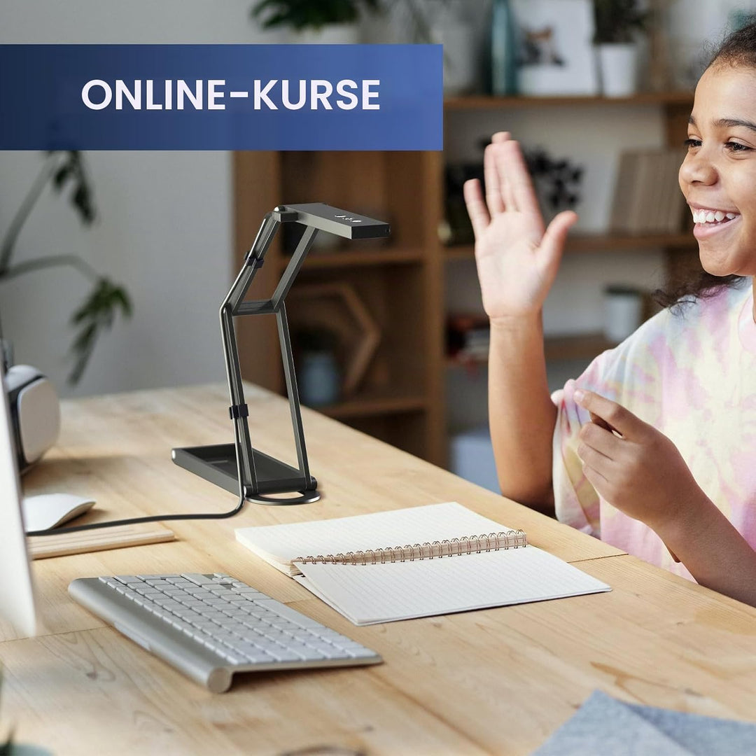 NETUM Dokumentenkamera & Webcam 4K mit Mikrofon USB Visualizer 3-Stufen Touch LED Autofokus Bild Inv