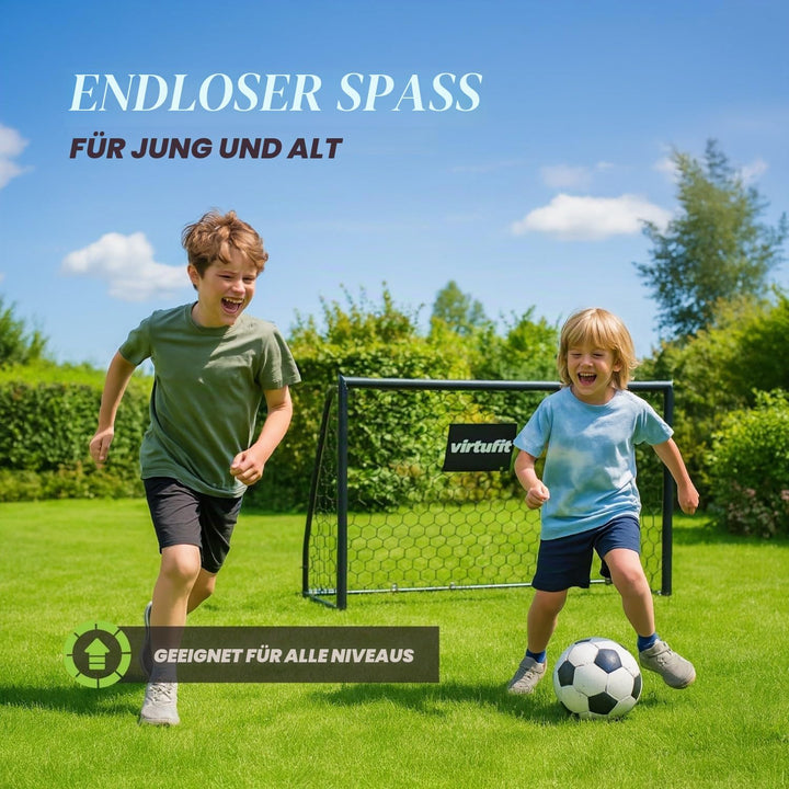 VirtuFit Fussballtor Premium – Heavy Duty Fussballtor 120 × 80 × 60 cm – Robustes Garten-Tor mit wet