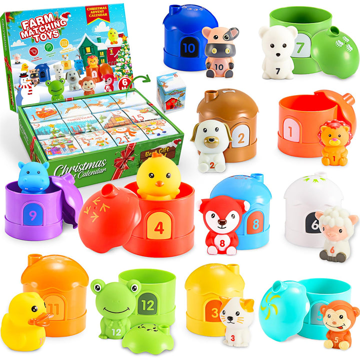 HappyGoLucky Adventskalender Kinder 2023, 24 Überraschungen Baby Geschenk Montessori Lernspielzeug W