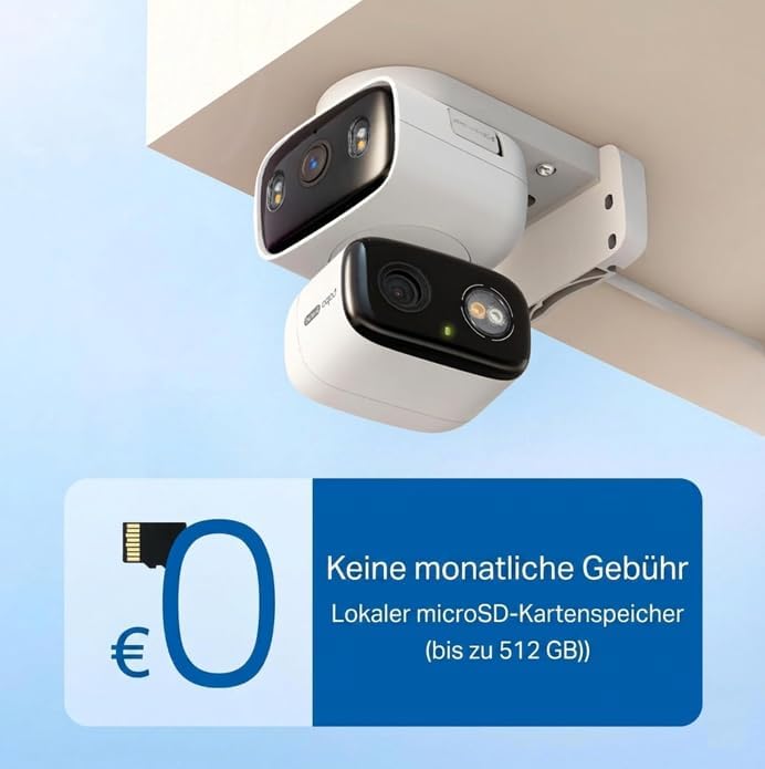 Tapo C246D WLAN Überwachungskamera Aussen mit 2K Dual-Objektiv, 125° Weitwinkel & 6mm Teleobjektiv,