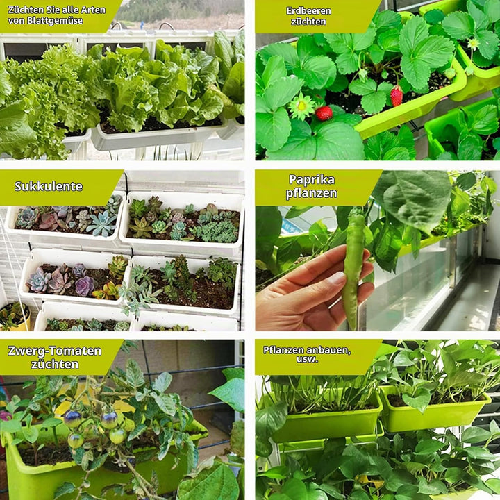 CEIEVER Hängende vertikale Wand Pflanze, Vertikaler Garten Pflanzenwand mit 8 Taschen Platzsparende