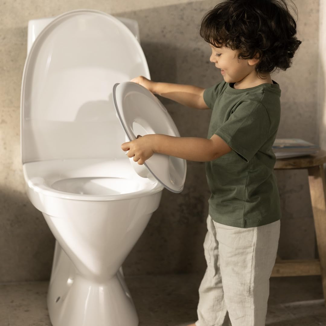 Babybjörn Toilettensitz, Weiss/Grau + Tritthocker, Weiss/Grau Toilettensitz + Tritthocker Weiss/Grau