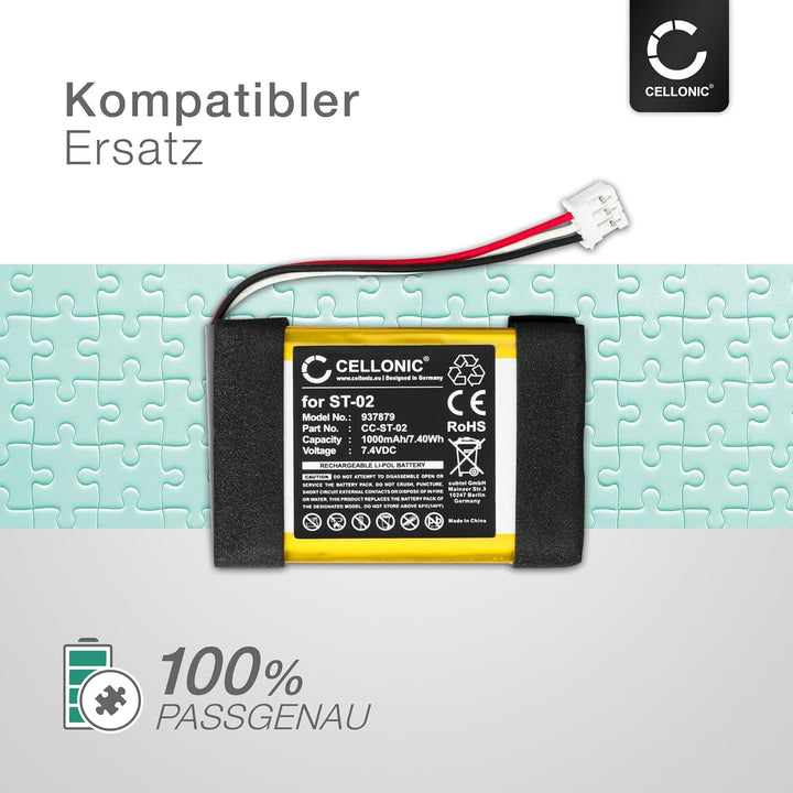 CELLONIC 1x Akku für Lautsprecher Kompatibel mit Sony SRS-X11, ST-02 - (1000mAh, 7.4V)