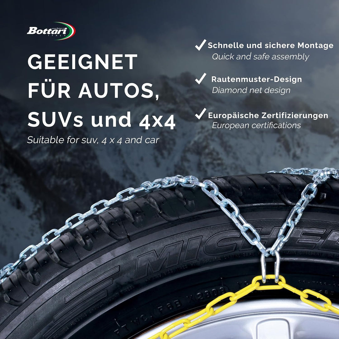 Bottari 18835 18835: Schneeketten Rapid T2, 9 mm. Grösse 140, ÖNORM., Grösse 140.