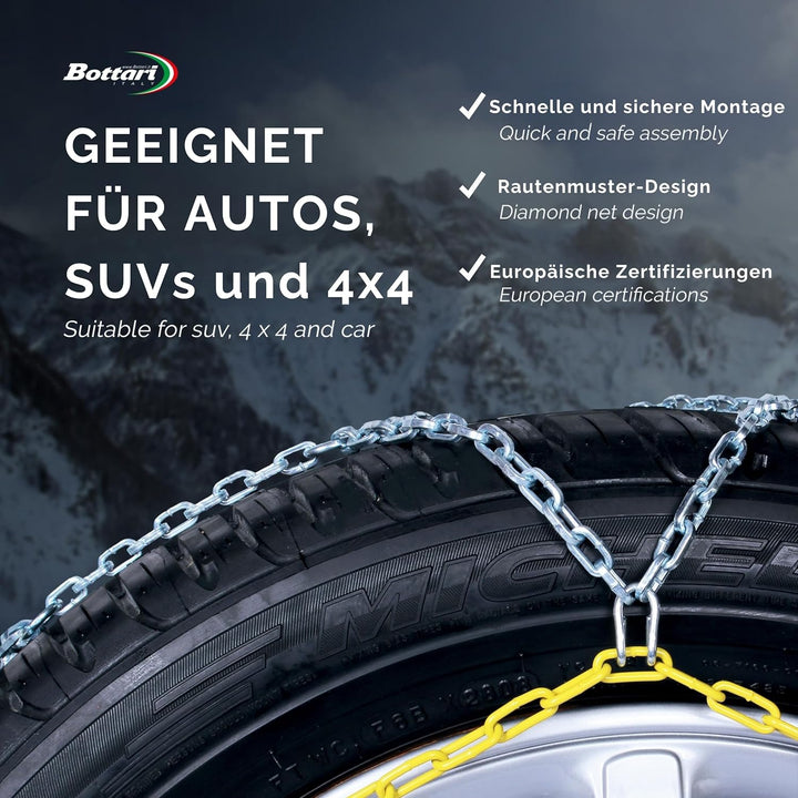 Bottari 18812: Schneeketten "Rapid T2", 9 mm, Grösse 20, ÖNORM T2 - 020, T2 - 020