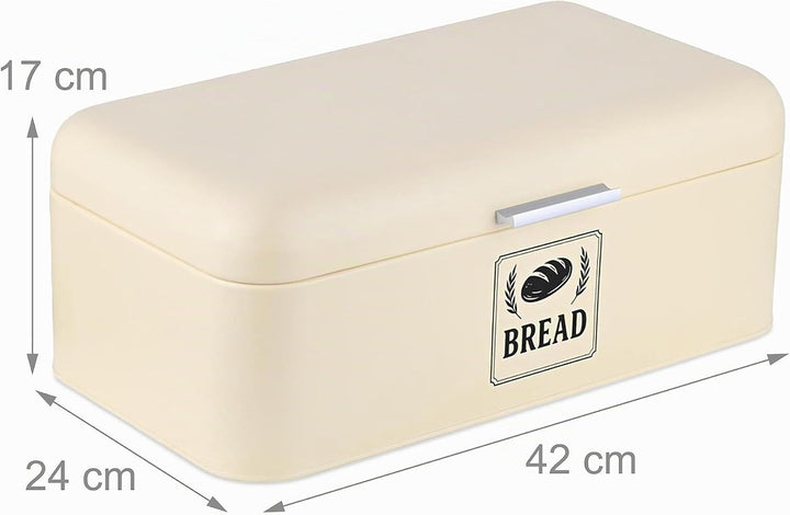 Relaxdays Brotkasten, Brotbox mit Deckel &amp; Griff, HBT: 17x42x24 cm, Brot aufbewahren, Brotkiste Retr