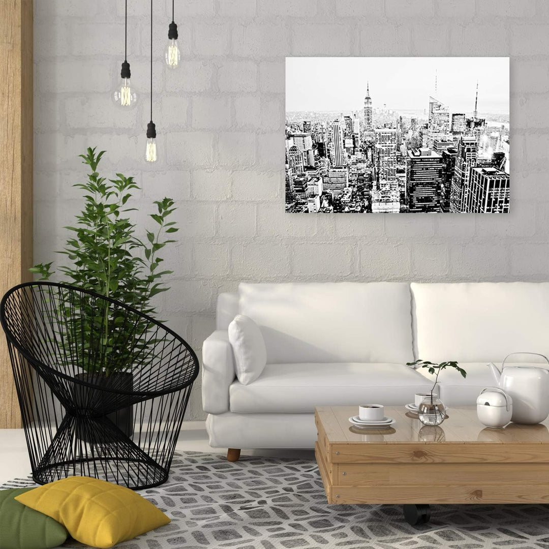 Leinwandbild XXL Wolkenkratzer Wandbild Kunst schwarz-weiss 120x80 cm Leinwandbild 120x80 cm schwarz
