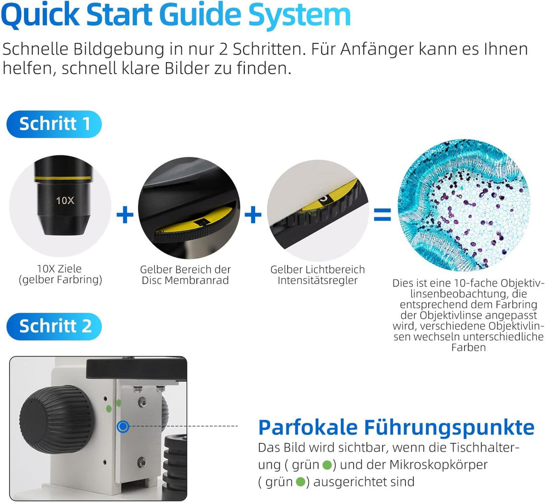 SWIFT Einsteiger Mikroskop Set für Kinder 80X-2000X Vergrösserung Monokular Verbundmikroskop mit Han